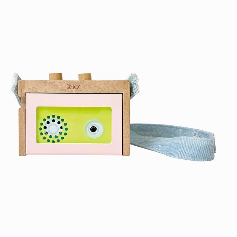 kiko+ & gg* Kiko+ Mini Tape Recorder Pink Wooden Toy