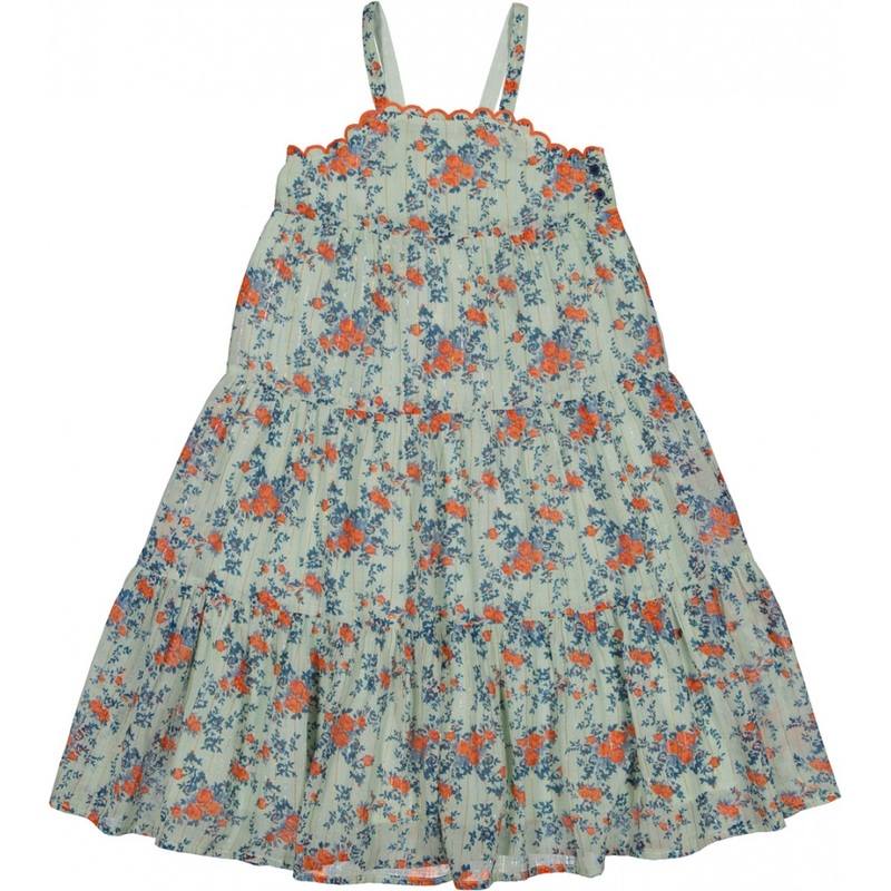 Louis Louise Dress Maria Stripe Lurex Bouquet-Blue