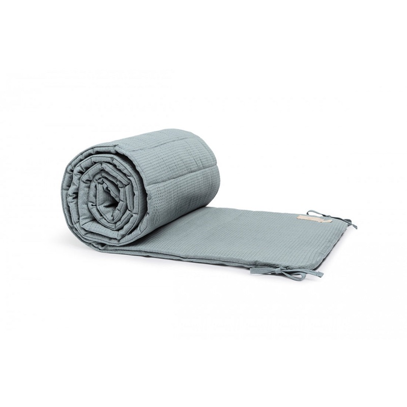 nobodinoz Nest Cot Bumper Honey Comb Stone Blue