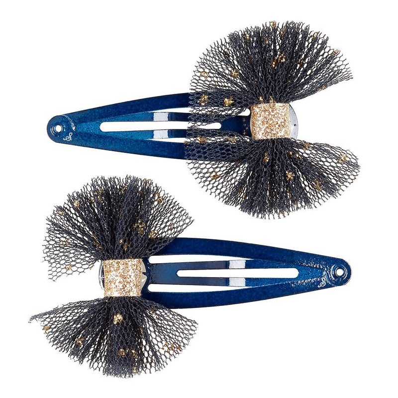 Souza Hair Clips Celia Bow, Navy (2 Pcs/Card, 1 Card)