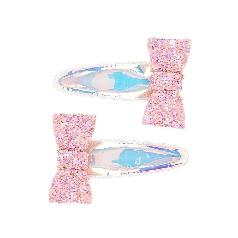 Souza Hair Clips Chantal L.Pink Bow (2 Pcs/Card, 1 Card)