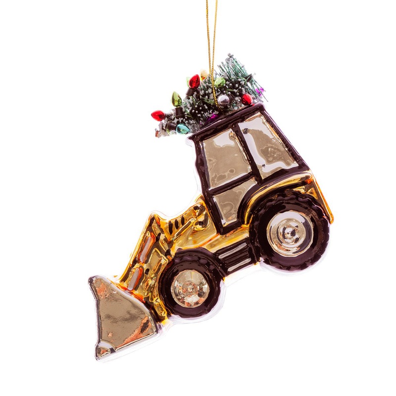 RJB Stone Golded Tractor with Tree Shaped Bauble