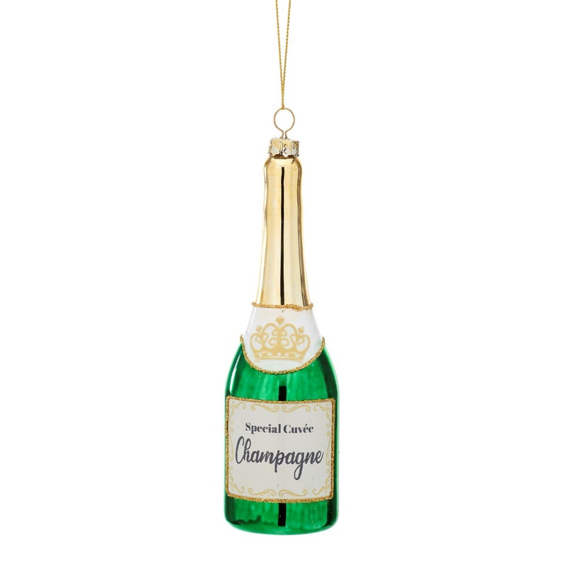 RJB Stone Luxe Champagne Bottle Shaped Bauble