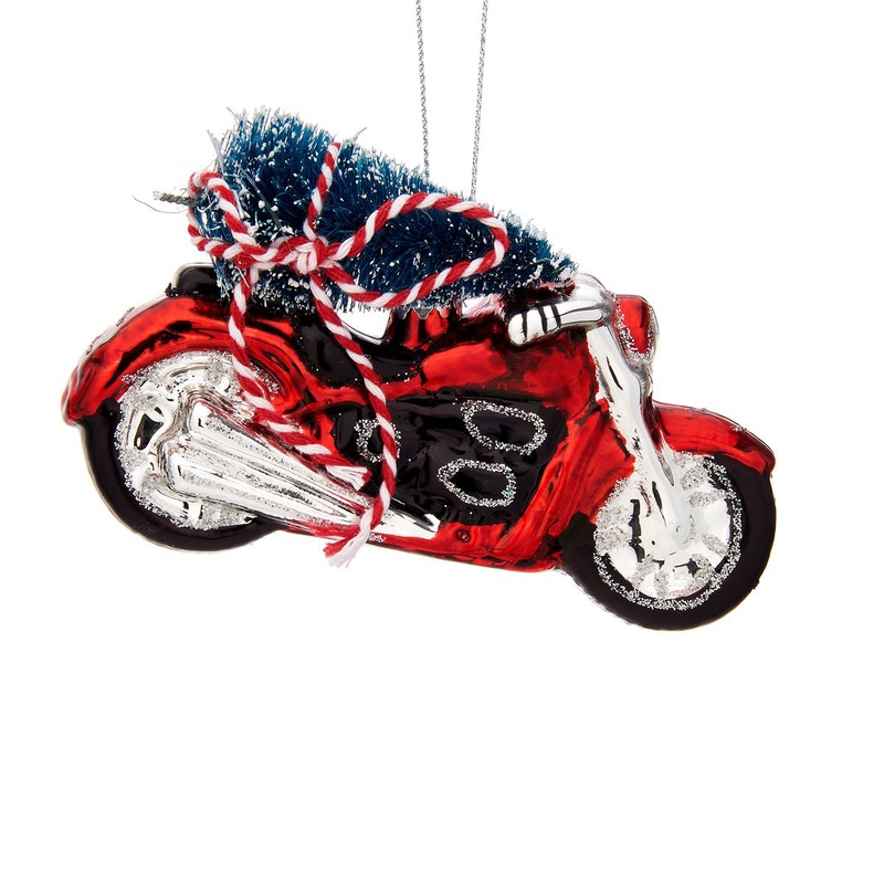 RJB Stone Motorcycle with Christmas Tree Shaped Bauble