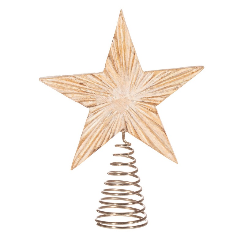 RJB Stone Wooden Star Tree Topper