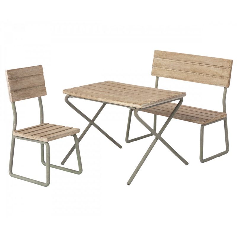 Maileg Garden Set, Table W. Chair and Bench