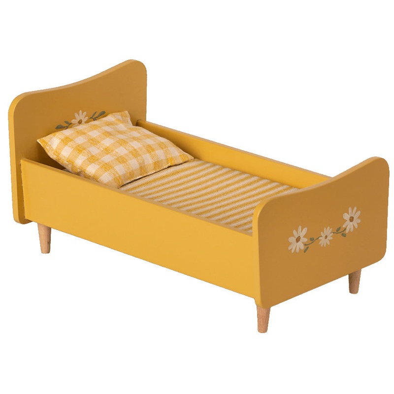 Maileg Wooden Bed, Mini Yellow
