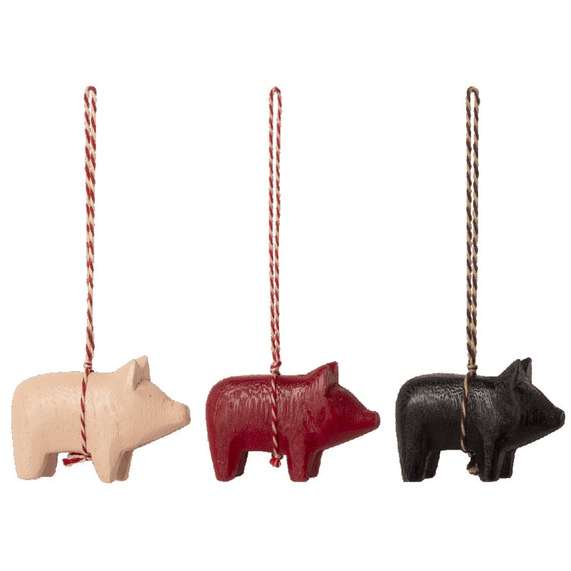 Maileg Wooden Pig Ornament (1pc)
