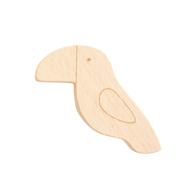 Briki Vroom Vroom Single Wood Hook: Toucan