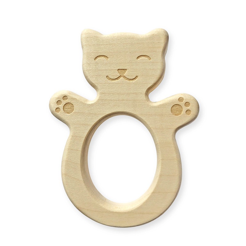Briki Vroom Vroom Wooden Teether Cat