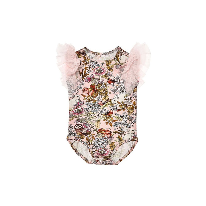 Tutu du Monde Bebe - Woodland Flutter Onesie - Woodlands Print