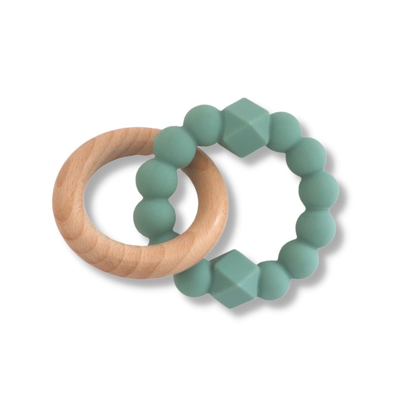 Jellystone Designs Moon Baby Teether - Sage