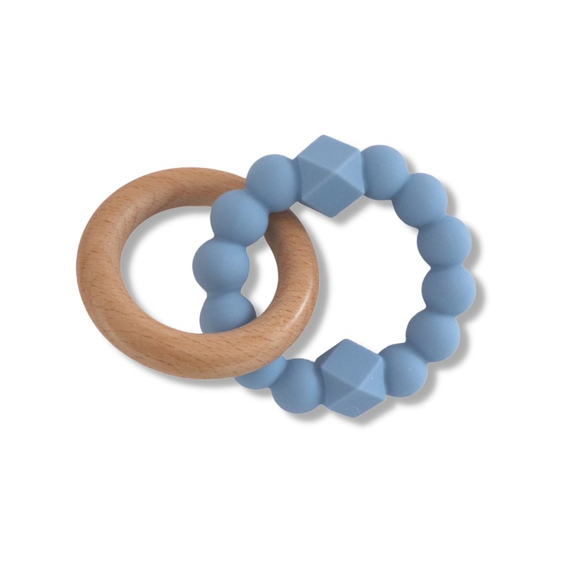 Jellystone Designs Moon Baby Teether - Soft Blue