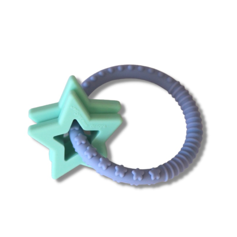 Jellystone Designs Star Baby Teether - Soft Blue