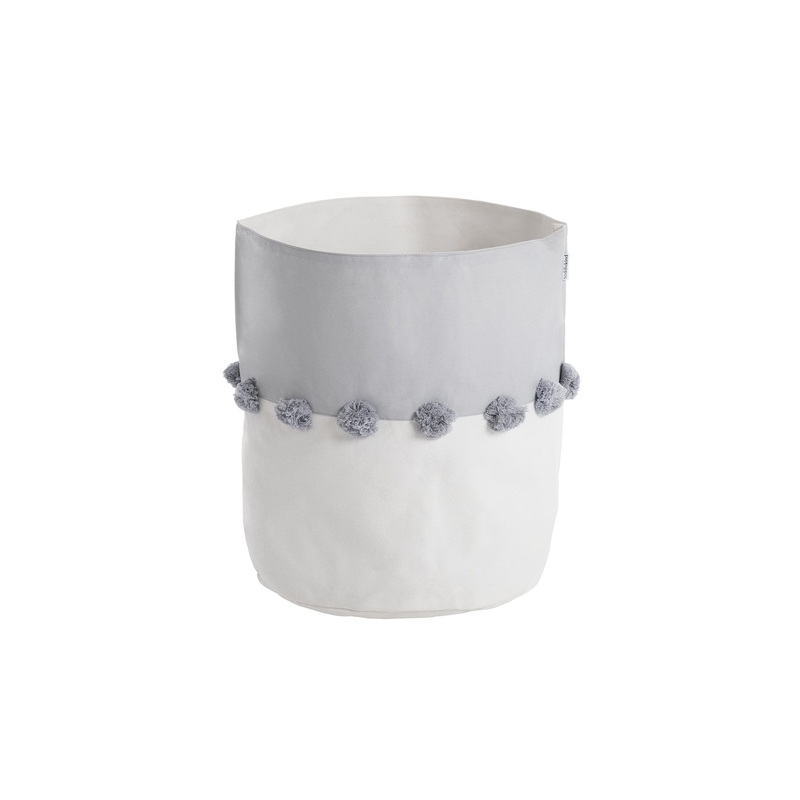 Toddlekind Pom Pom Storage Basket - Stone - Large - 37x40cm