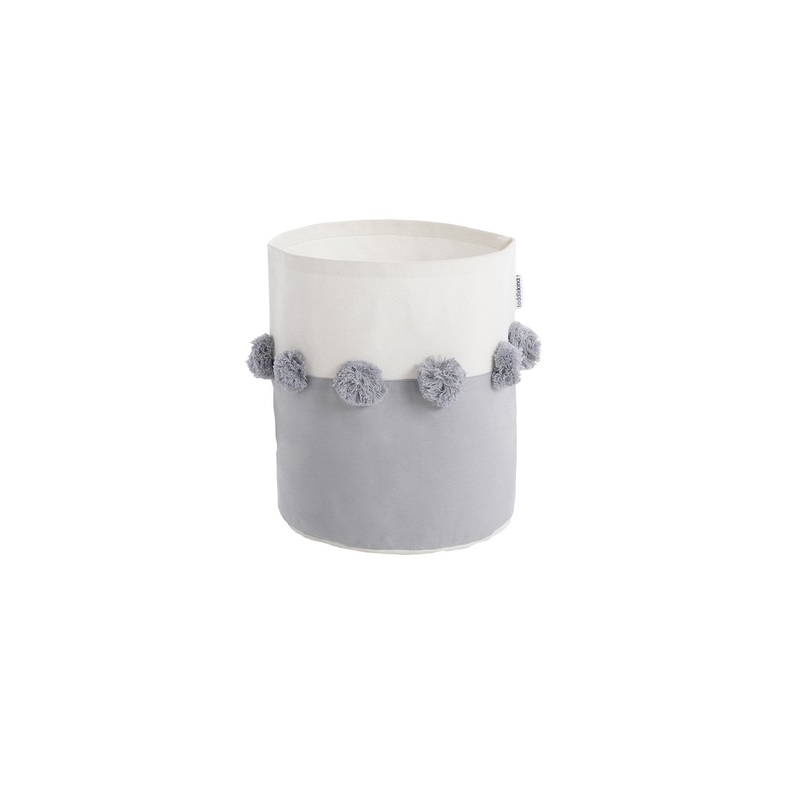 Toddlekind Pom Pom Storage Basket - Stone - Small - 22x25cm