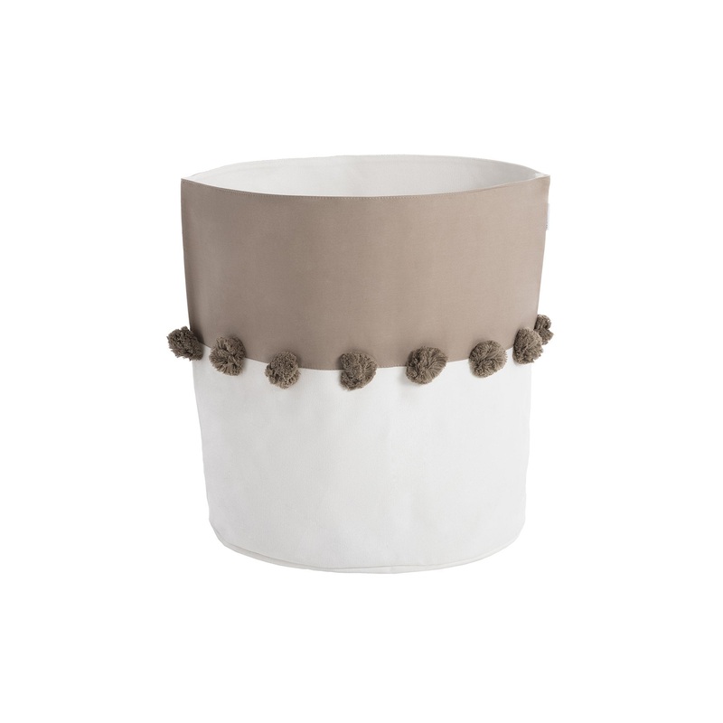 Toddlekind Pom Pom Storage Basket - Tan - Large - 37x40cm