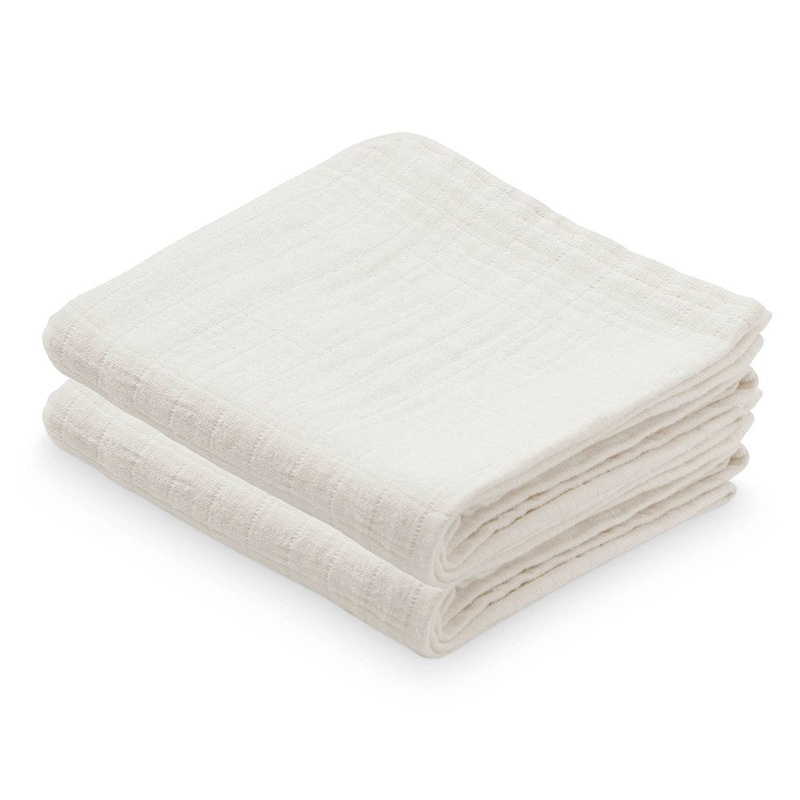 Cam Cam Copenhagen Muslin Cloth, 2-Pack - Gots Crme White