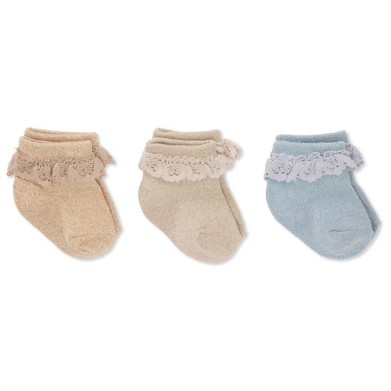 Konges Sljd 3 Pack Lace Lurex Socks Ocean Eyes