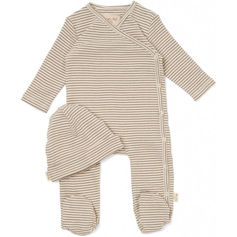 Konges Sljd Dio Onesie with Beanie Capers Stripe