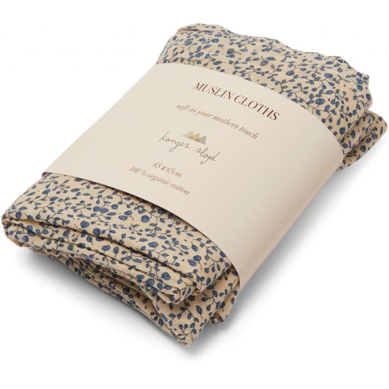 Konges Sljd 3 Pack Muslin Cloth Blue Blossom Mist