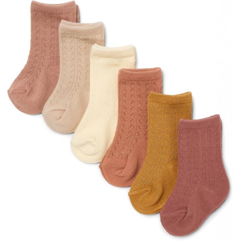 Konges Sljd 6 Pack Pointelle Socks Sahara Shades