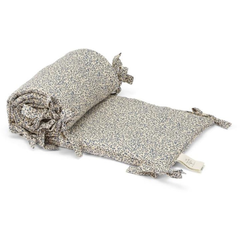 Konges Sljd Crib Bed Bumper 360cm Blue Blossom Mist