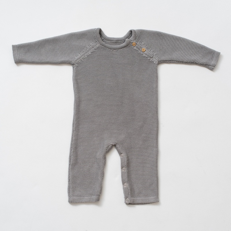 zestt Knit Baby Romper (Long) Gray