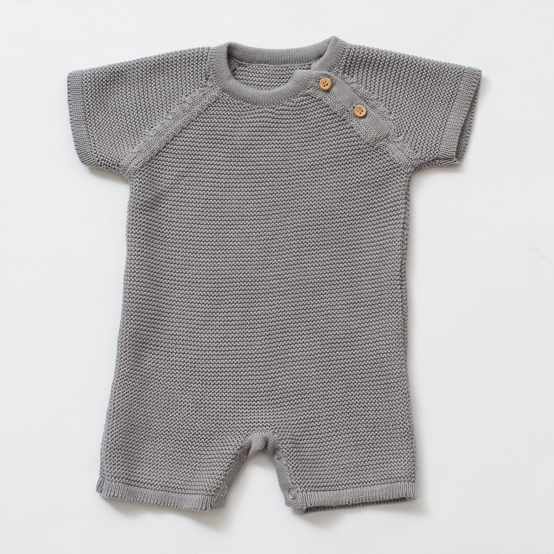 zestt Knit Baby Romper (Short) Gray