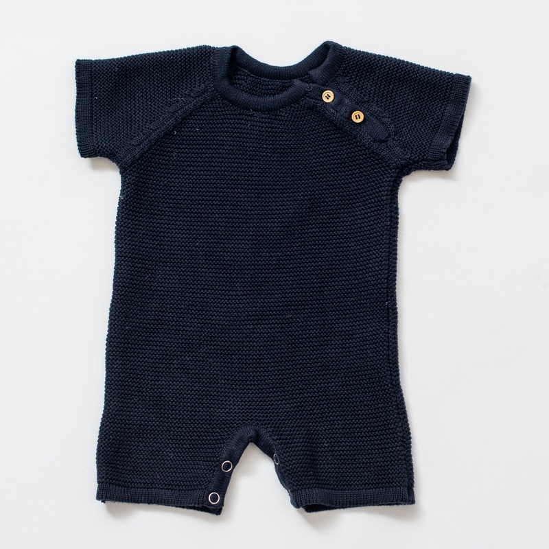 zestt Knit Baby Romper (Short) Navy