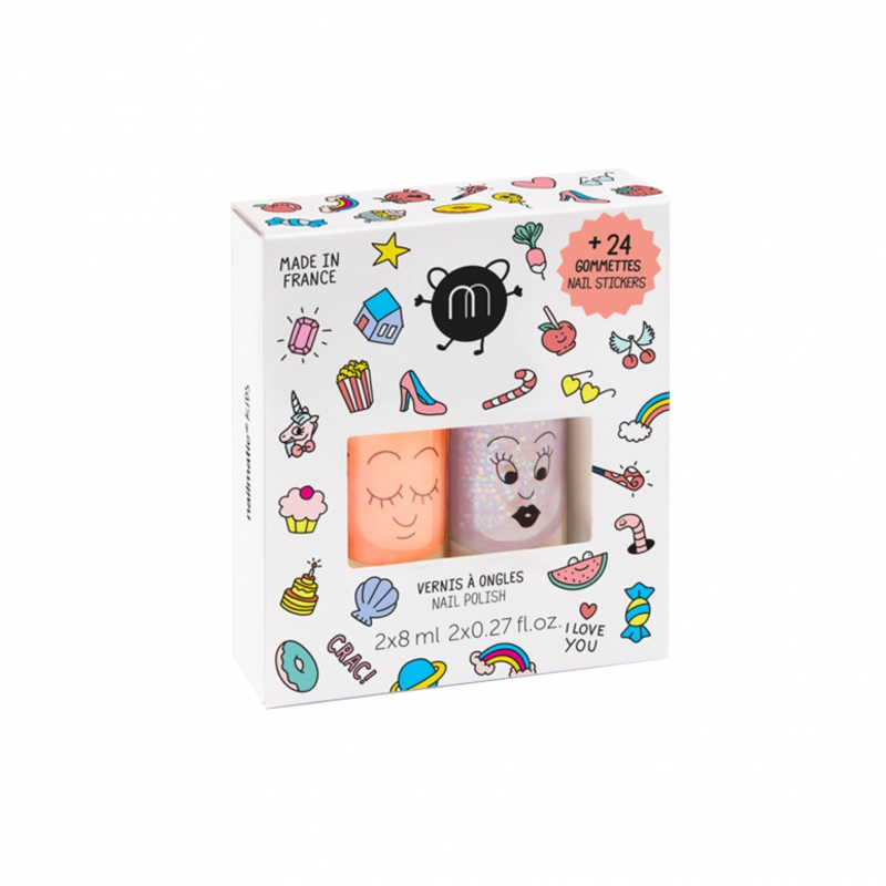 Nailmatic Set 2 Nail Stickers + Nail Polish Flamingo Polly