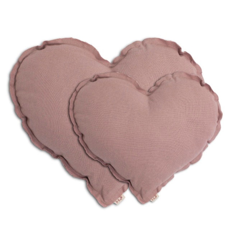 Numero 74 Organic Cotton Heart Cushion Dusty Pink