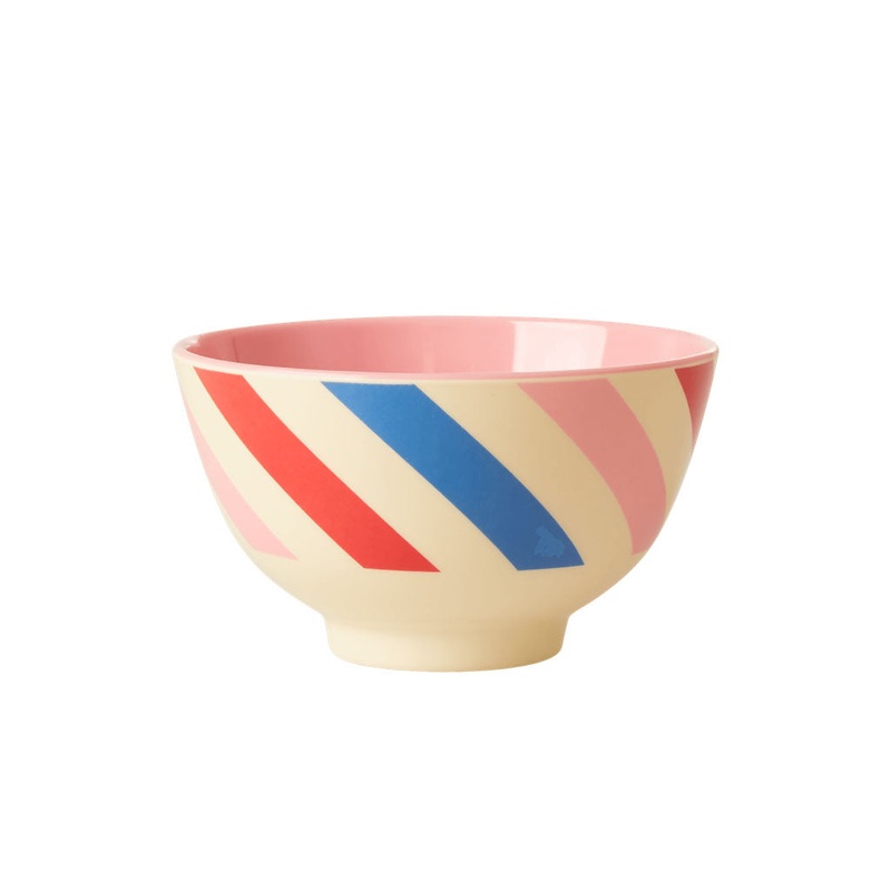 Rice DK Melamine Bowl with Candy Stripes Print - Two Tone - Small