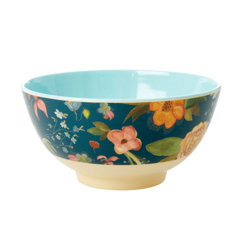 Rice DK Melamine Bowl with Selma Fall Flower Print - Two Tone - Medium