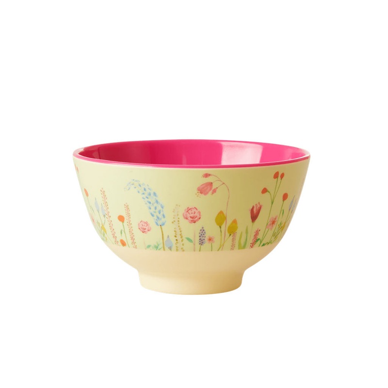 Rice DK Melamine Bowl with Summer Flowers Print - Two Tone - Small