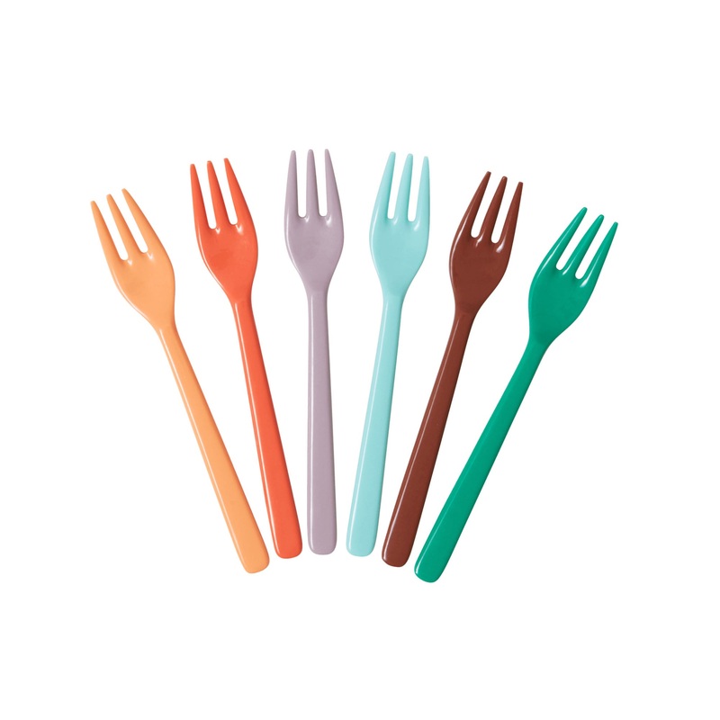 Rice DK Melamine Cake Forks in Assorted 'Follow The Call of The Disco Ball' Colors