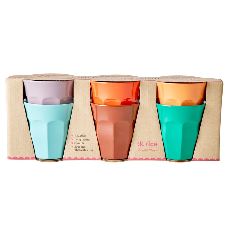 Rice DK Melamine Cups In Assorted 'Follow The Call of The Disco Ball' Colors - Medium