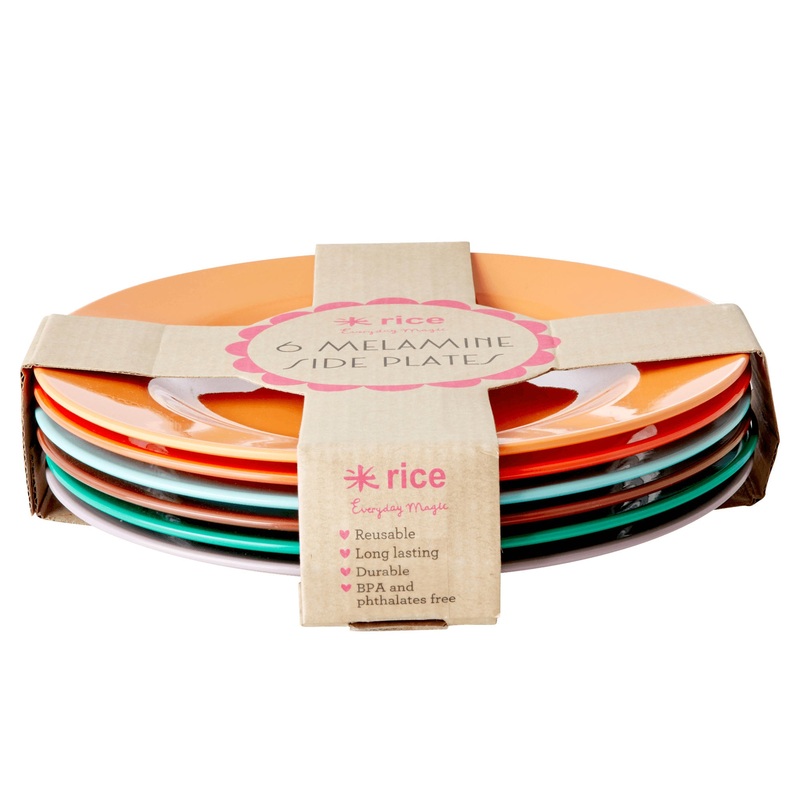 Rice DK Melamine Round Side Plates In Assorted 'Follow The Call of The Disco Ball'