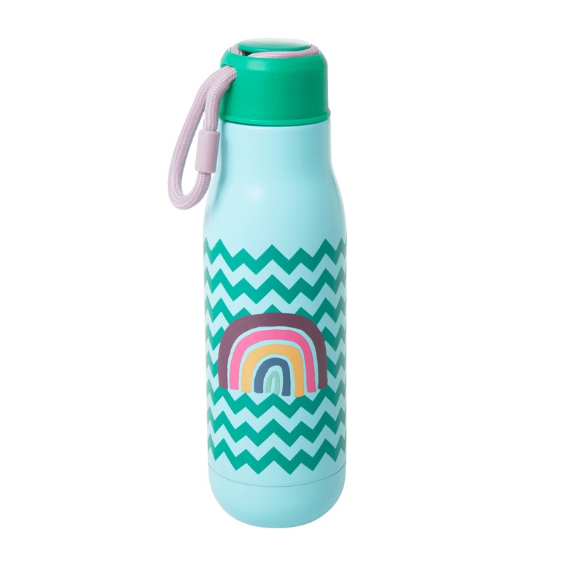 Rice DK Stainless Steel Drinking Bottle with Zig Zag and Rainbow Print