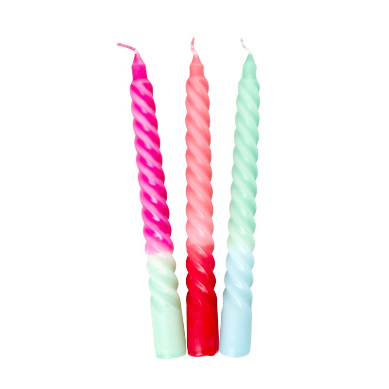 Rice DK Twisted Two Tone Candles (1pc)