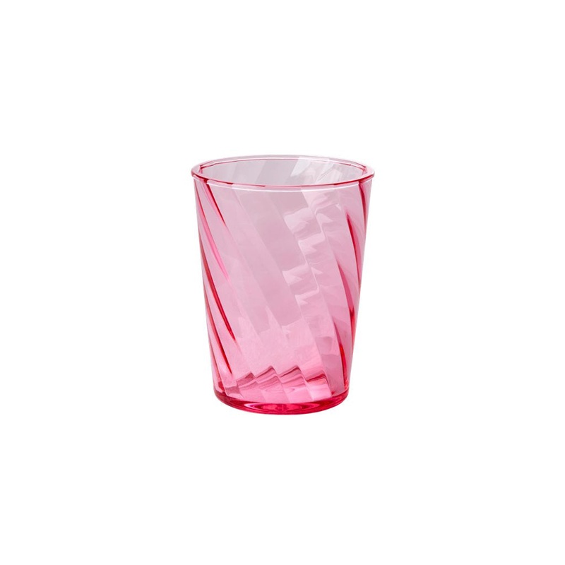 Rice DK Acrylic Tumbler In Twisted Swirl Design - Pink - Medium - 340ml
