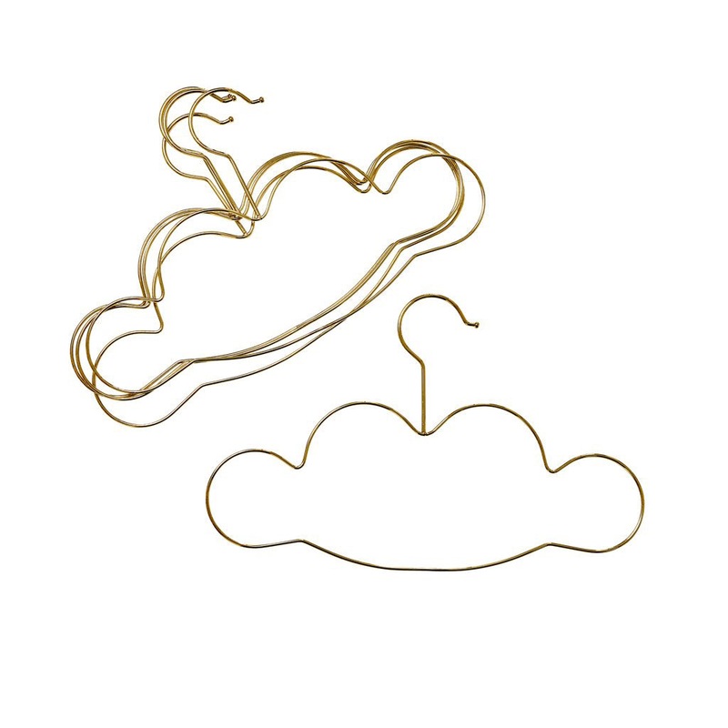 Rice DK Kids Cloud Shaped Clothes Hangers in Gold - Bundle of 5