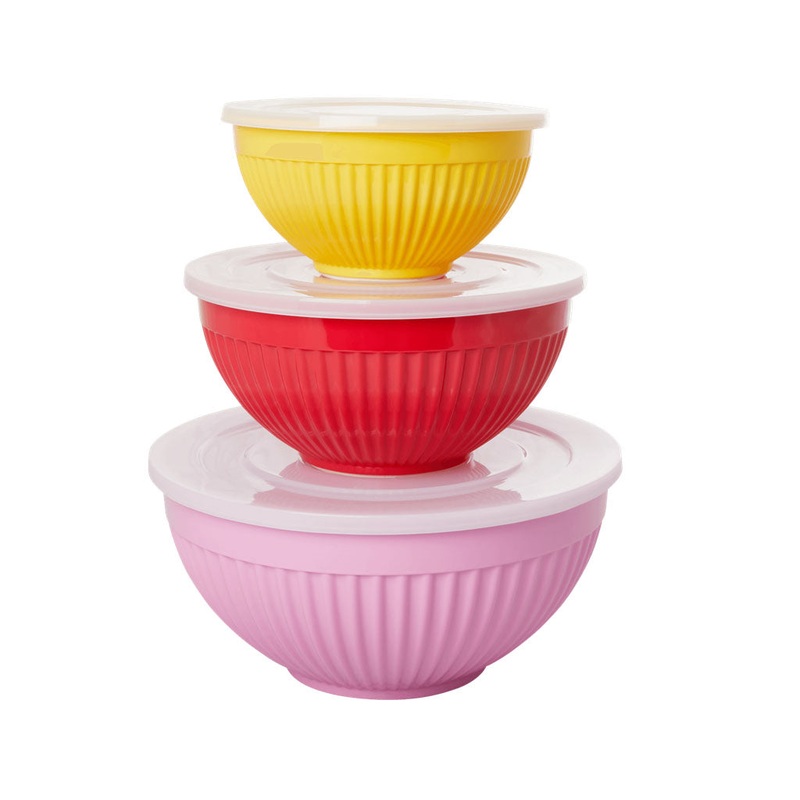 Rice DK Melamine Bowls Set of 3 - In Pink, Red and Yellow Favorite Colors