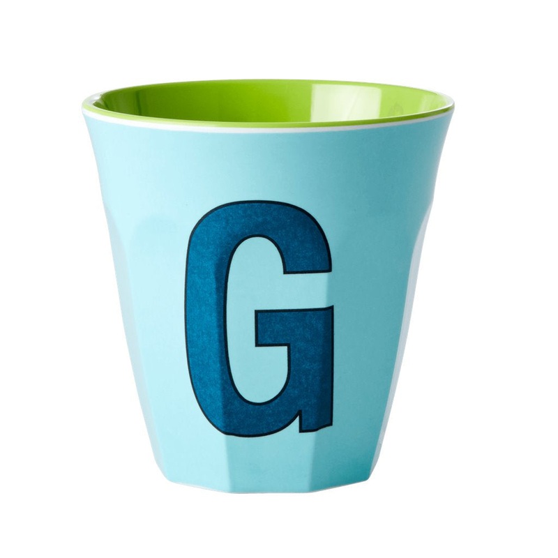 Rice DK Melamine Cup with The Letter G - Mint - Two Tone - Medium