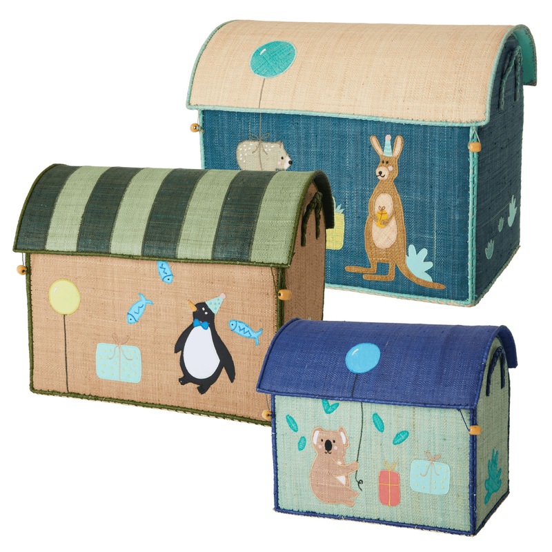 Rice DK Raffia Toy Baskets with Birthday Animals