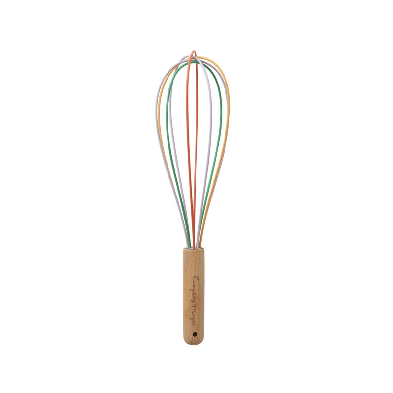 Rice DK Silicone Whisk in 'Follow The Call of The Disco Ball' Colors with Wooden