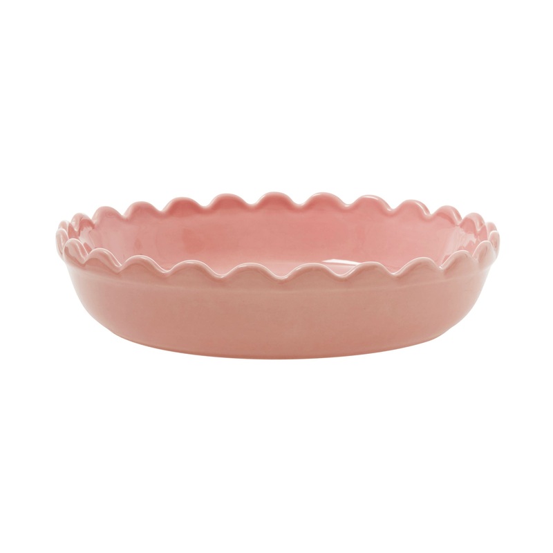 Rice DK Stoneware Pie Dish in Soft Pink - Small