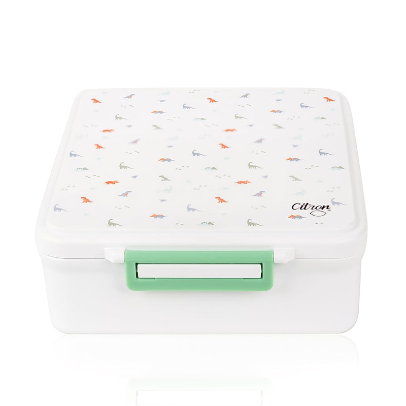 Citron Grand Lunchbox with Hot Food Jar - Dino - White
