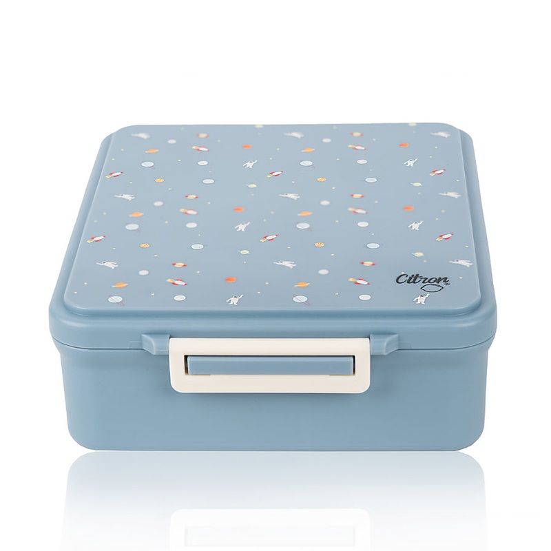 Citron Grand Lunchbox with Hot Food Jar - Spaceship - Dusty Blue