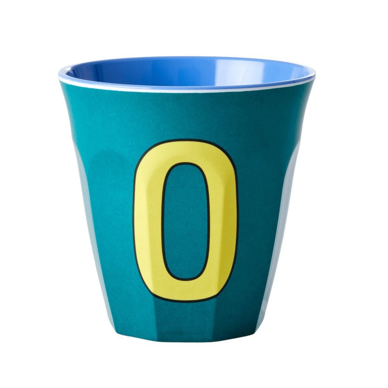 Rice DK Melamine Cup with The Letter O - Green - Two Tone - Medium